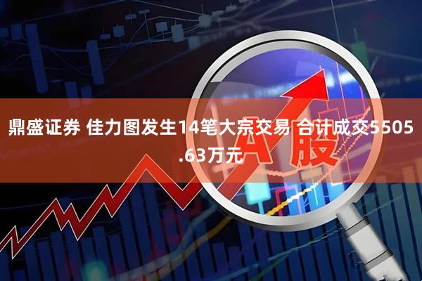 鼎盛证券 佳力图发生14笔大宗交易 合计成交5505.63万元